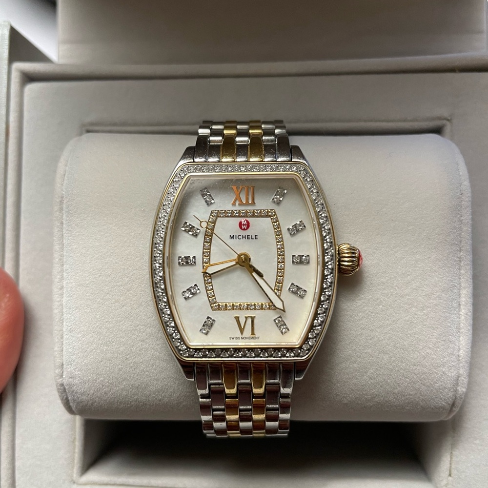 Michele Watch Gold and Silver Two Tone Watch